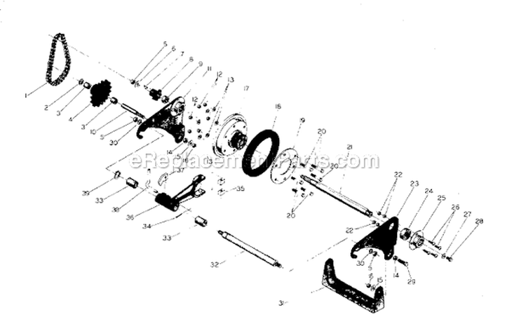 Page B Diagram and Parts List for 7090-1  Yard Man Snow Blower